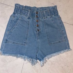 High waisted jean shorts